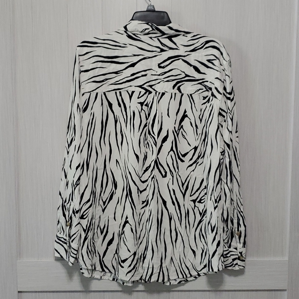 Chicos zebra print button up shirt